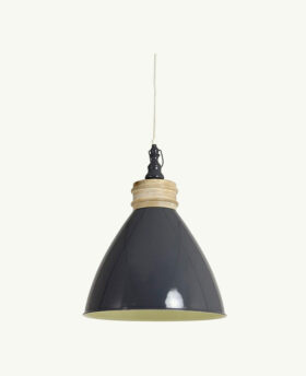 Moni Grey Lacquered Metal & Wood Hanging/Ceiling Lamp